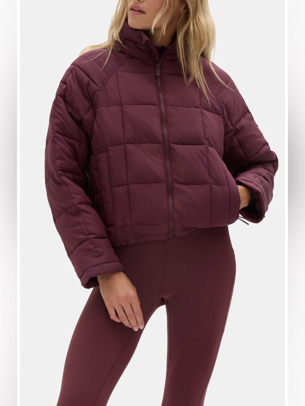 New w TAGS HALFDAYS Nellie Packable Puffer Sz M Plum Glazed Cherry Maroon $225
